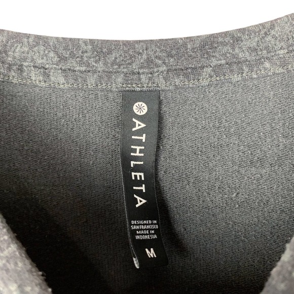 Athleta Studio to Street Splatter Pullover Sweatshirt Grey Women’s M - Picture 3 of 8
